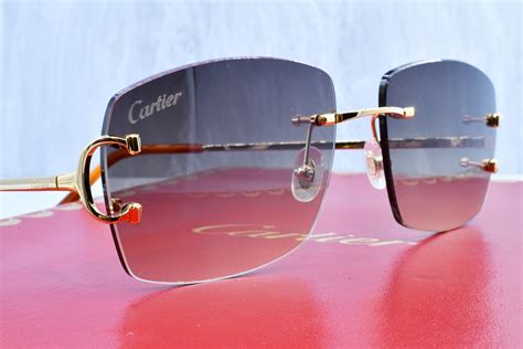 c decor rimless sunglasses cartier|rimless big c cartier glasses.